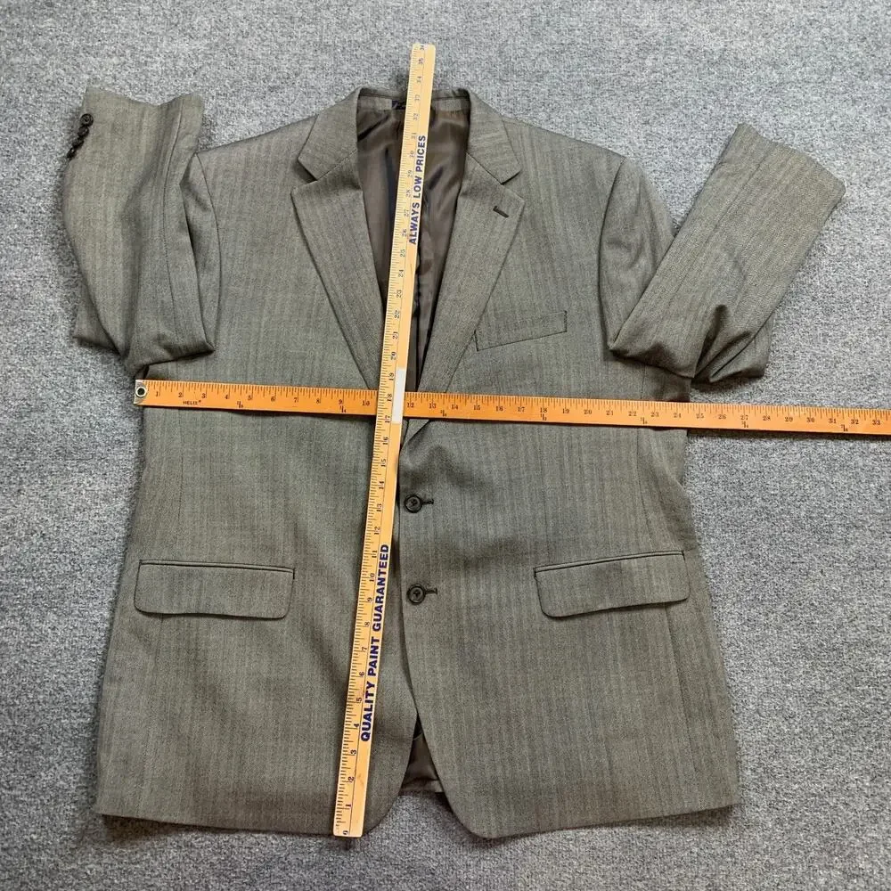 Ralph by Ralph Lauren Blazer Mens‎ 48 Black Cream Herringbone Wool 2 Button